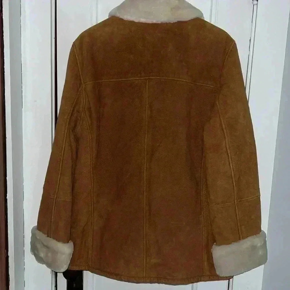 Canvas Genuine Leather Coat with Faux Fur Lining - Picture 2 of 6